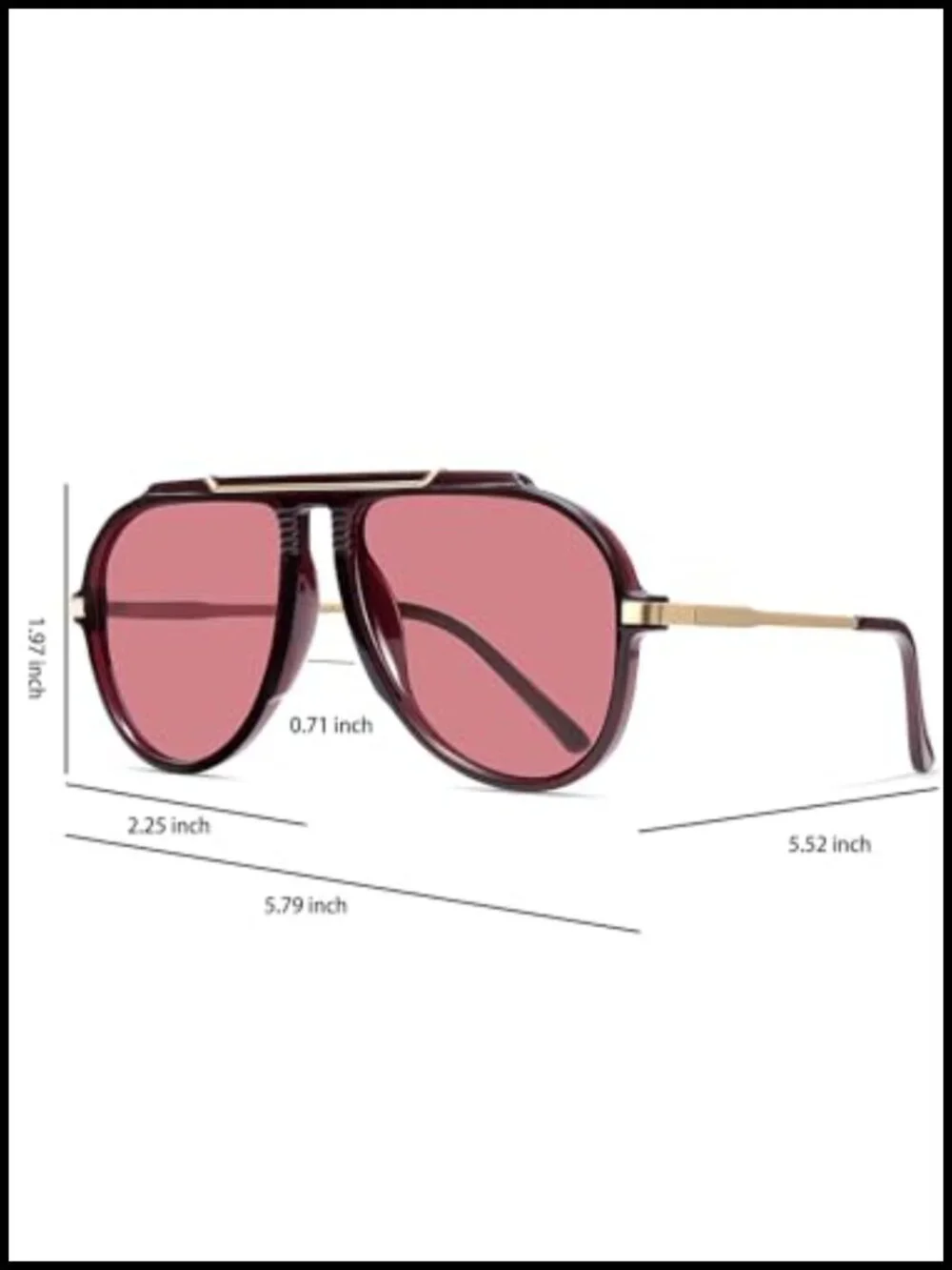 Oversized Retro Aviator Sunglasses UV400 Protection